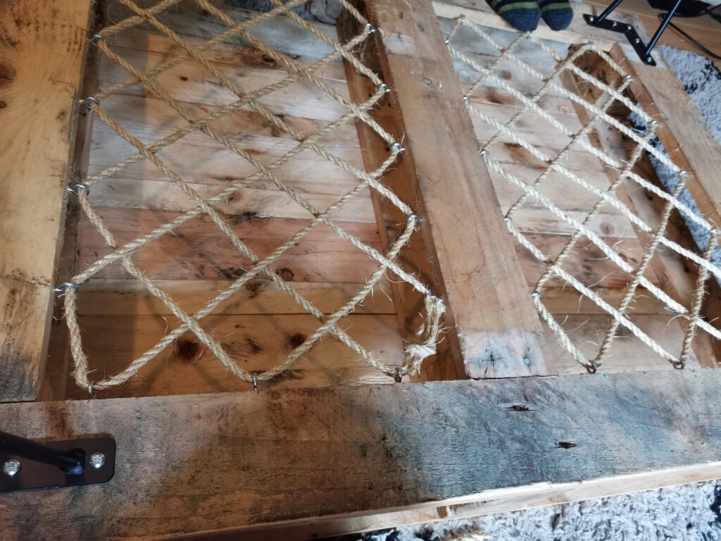 strung underside of table