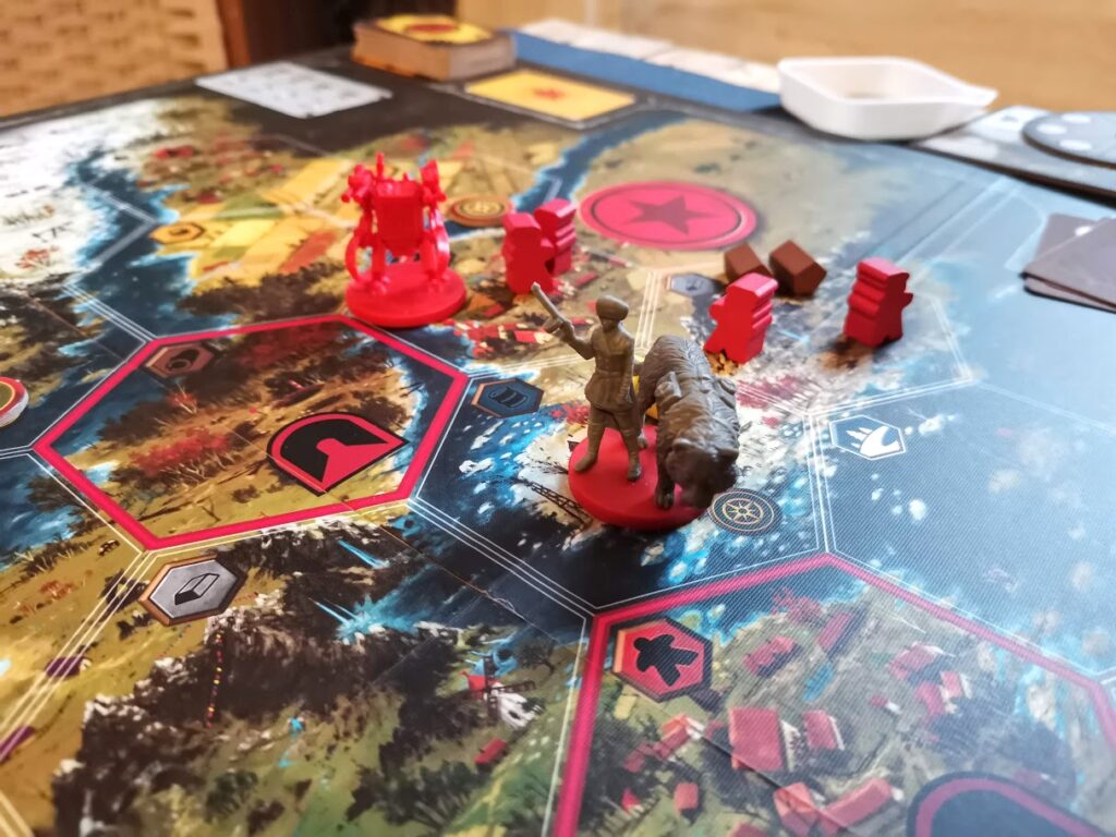 scythe minis on the board