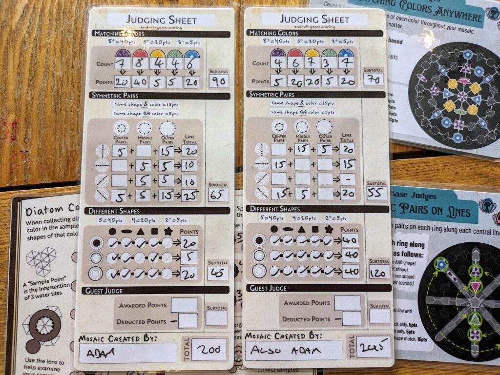 diatoms scoring sheet