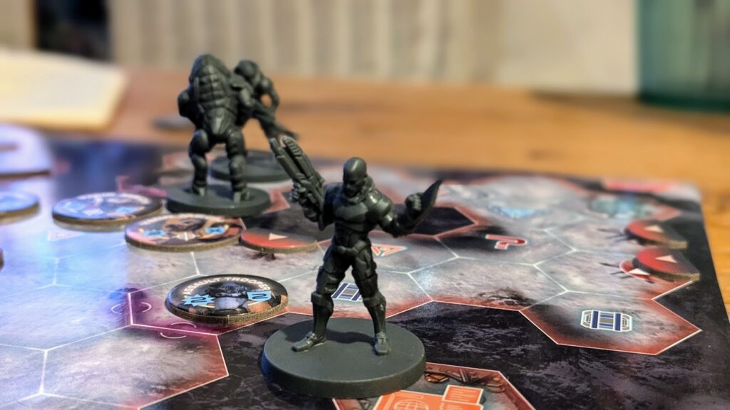 close up of the mass effect minis